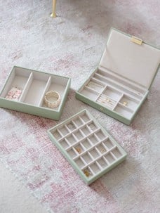 Stackers Medium Zipped Jewellery Box in Sage Green - Gifts from David  Mellor Family Jewellers UK