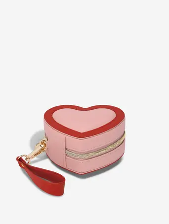 Pink Heart Travel Jewellery Box