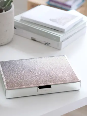 Pink Glass Classic Jewellery Box Lid - Imperfect lining