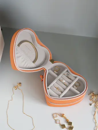 Abbott Lyon X Stackers Peach Zipped Heart Jewellery Box