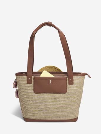 Tan Raffia Tote Bag