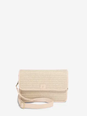 Blush Raffia Crossbody Bag