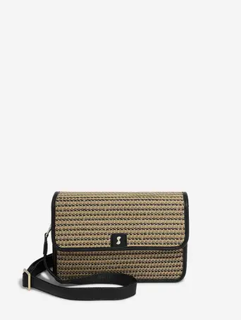 Black Raffia Crossbody Bag