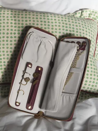 Burgundy Jewellery Roll