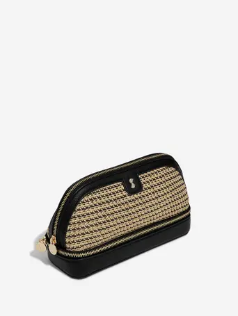 Black Raffia Cosmetic Bag