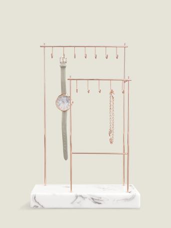 Large Rose Gold 12 Hook Jewellery Stand