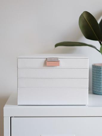 White & Rose Gold Classic Jewellery Box Set of 4