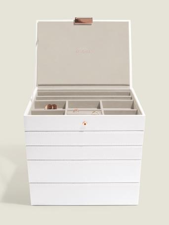 White & Rose Gold Classic Jewellery Box Set of 5