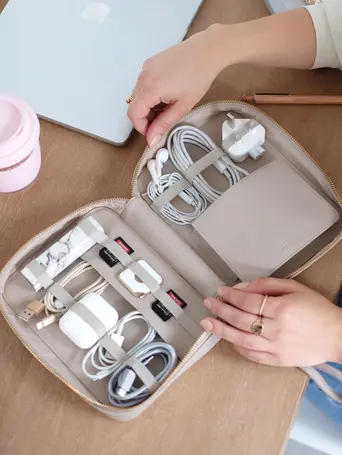 Taupe Cable Tidy Bag
