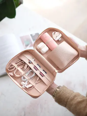 Blush Cable Tidy Bag