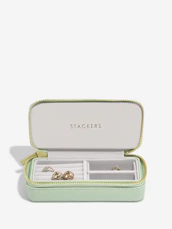 Sage Green Medium Travel Jewellery Box Summer Stamp Edition
