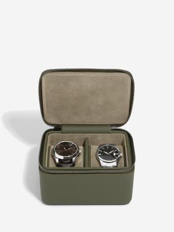 Olive Green Large Zipped Watch Box