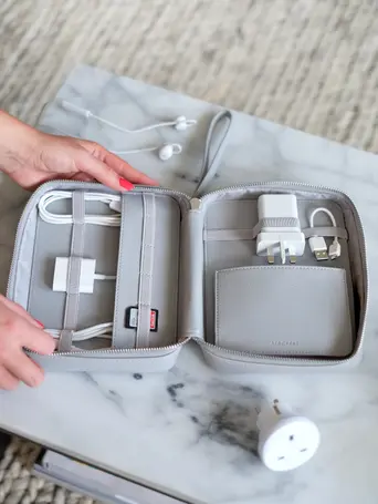 Pebble Grey Cable Tidy Bag