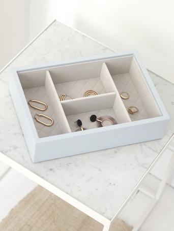 Szkatułka na biżuterię Loves Luxury 4 komory błękitna
