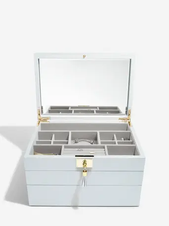 Szkatułka na biżuterię Loves Luxury potrójna błękitna