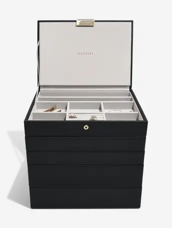 Black Classic Jewellery Box Set of 5