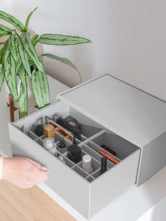 Pebble Grey Supersize Makeup Deep Drawer