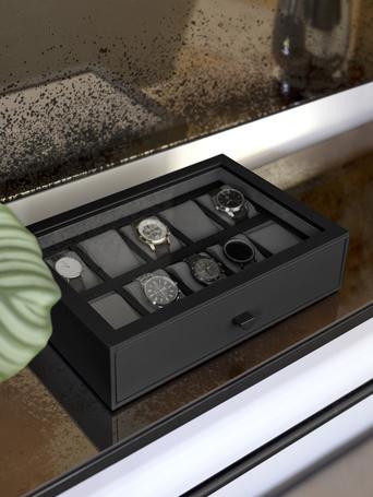 Pebble Black 10 Piece Watch Drawer