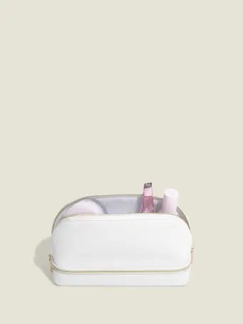 STACKERS PEBBLE WHITE COSMETIC/JEWELLERY BAG