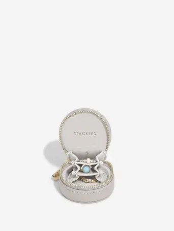 Taupe Oyster Travel Jewellery Box