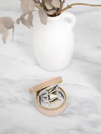 Blush Pink Oyster Travel Jewellery Box