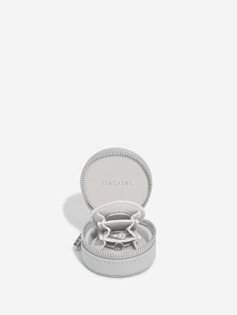 Pebble Grey Oyster Travel Jewellery Box