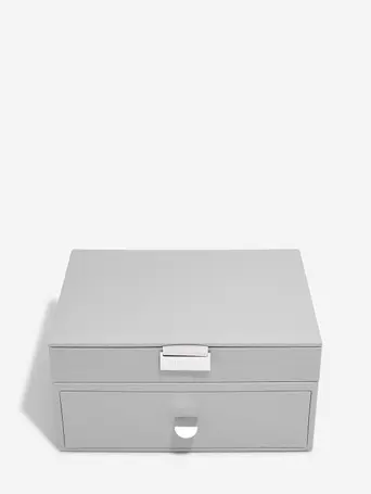 Pebble Grey Classic Jewellery Box 1-Drawer Set