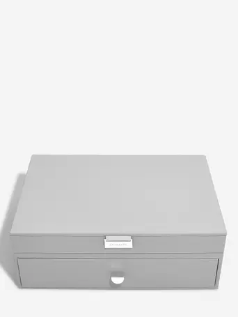 Pebble Grey Supersize Jewellery Box 1-Drawer Set