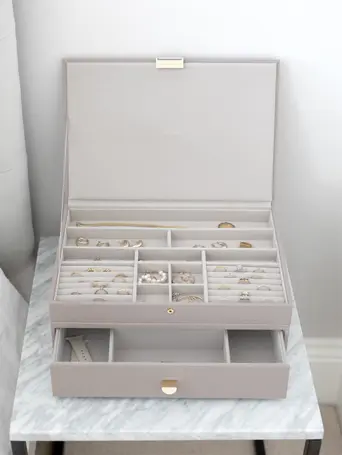 Taupe Supersize Jewellery Box 1-Drawer Set