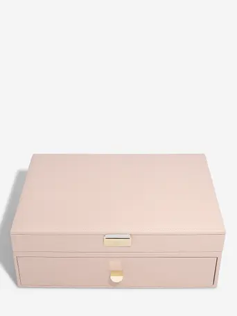 Blush Pink & Champagne Gold Supersize Jewellery Box 1-Drawer Set