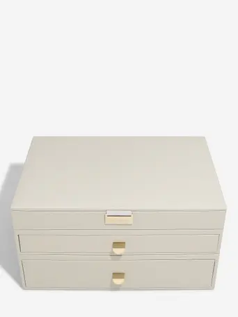 Oatmeal Supersize Jewellery Box 2-Drawer Set