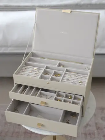 Oatmeal Supersize Jewellery Box 2-Drawer Set