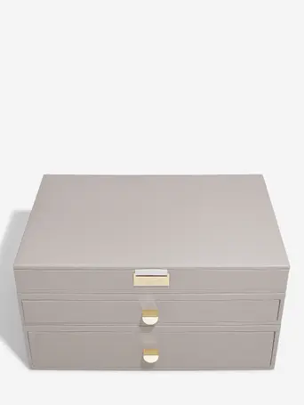 Taupe Supersize Jewellery Box 2-Drawer Set
