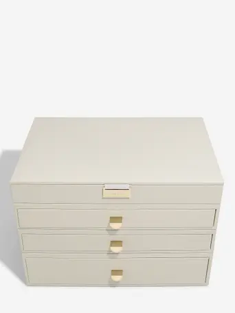 Oatmeal Supersize Jewellery Box 3-Drawer Set