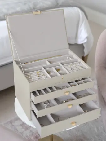 Oatmeal Supersize Jewellery Box 3-Drawer Set