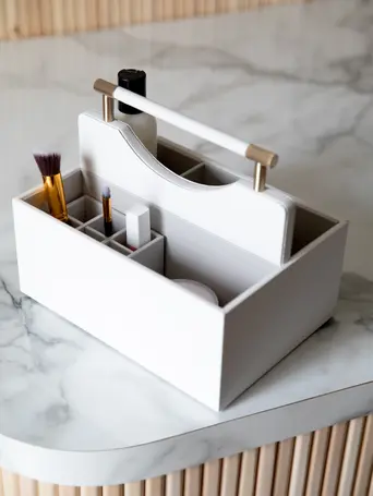 Pebble White Classic Cosmetic Organiser