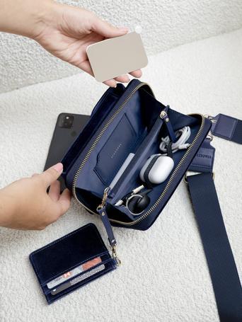 Limited Edition Navy Velvet Mini Crossbody Bag