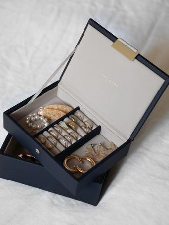 Navy Blue Mini Jewellery Box Set of 2