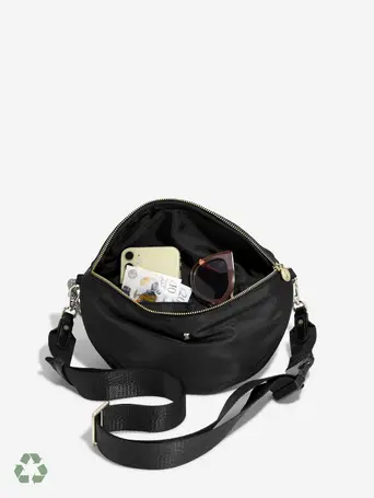 Recycled Nylon Black Bumbag