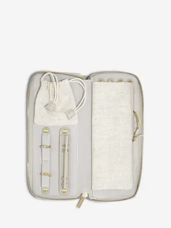 Oatmeal & Linen Jewellery Roll