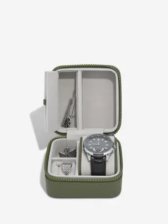 Green Canvas Watch & Jewellery Box