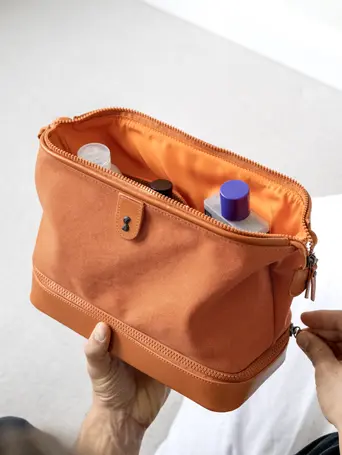 Orange Large Canvas Washbag