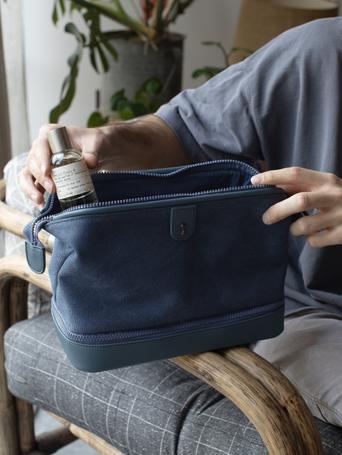 Blue Large Canvas Washbag