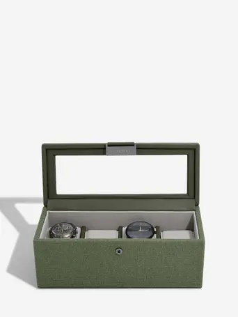 Green Canvas 4 Piece Watch Box