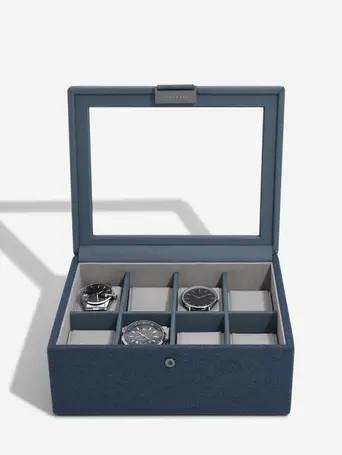 Blue Canvas 8 Piece Watch Box