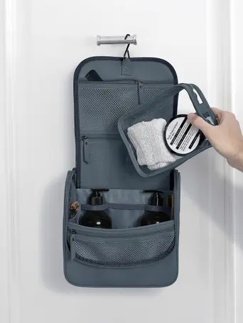 Blue Canvas Hanging Washbag
