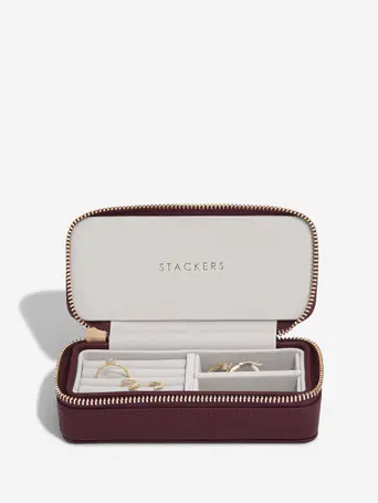 Burgundy Medium Travel Jewellery box