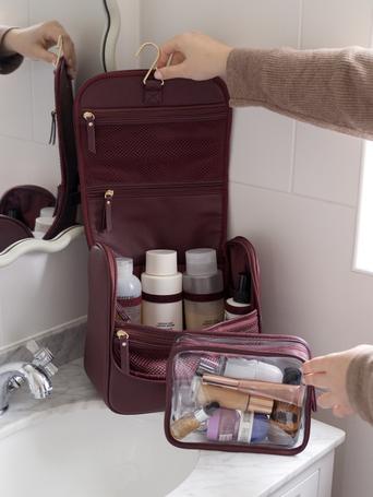 Burgundy Hanging Washbag