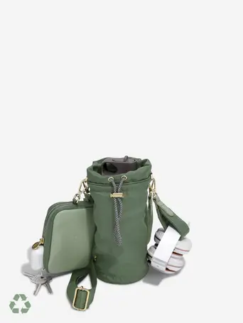 Recycled Nylon Green Bottle Bag