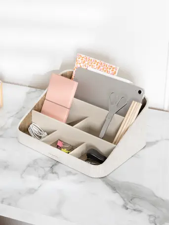 Oatmeal & Linen Desk Organiser